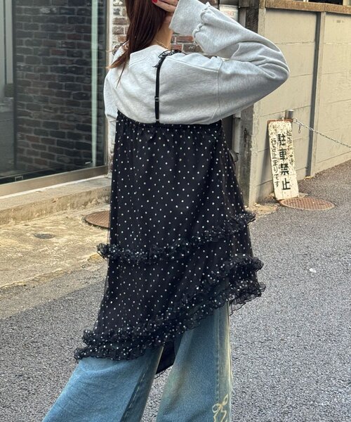 CIAOPANIC（チャオパニック）の「ラメドットチュールチュニックキャミワンピース（チュニック・レディース・ブラック/アイボリー/グレー・ONE SIZE）」の22枚目の写真