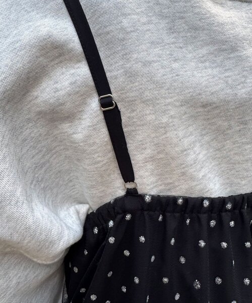 CIAOPANIC（チャオパニック）の「ラメドットチュールチュニックキャミワンピース（チュニック・レディース・ブラック/アイボリー/グレー・ONE SIZE）」の7枚目の写真