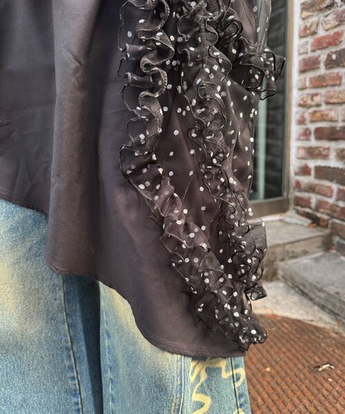 CIAOPANIC（チャオパニック）の「ラメドットチュールチュニックキャミワンピース（チュニック・レディース・ブラック/アイボリー/グレー・ONE SIZE）」の8枚目の写真