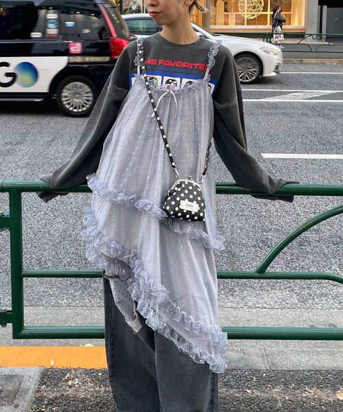 CIAOPANIC（チャオパニック）の「ラメドットチュールチュニックキャミワンピース（チュニック・レディース・ブラック/アイボリー/グレー・ONE SIZE）」の9枚目の写真