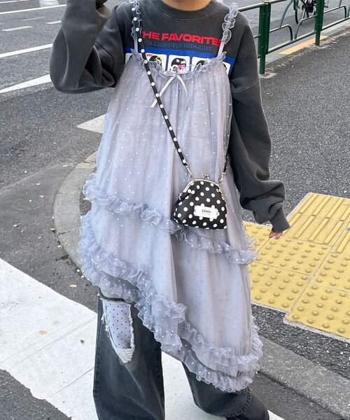 CIAOPANIC（チャオパニック）の「ラメドットチュールチュニックキャミワンピース（チュニック・レディース・ブラック/アイボリー/グレー・ONE SIZE）」の11枚目の写真