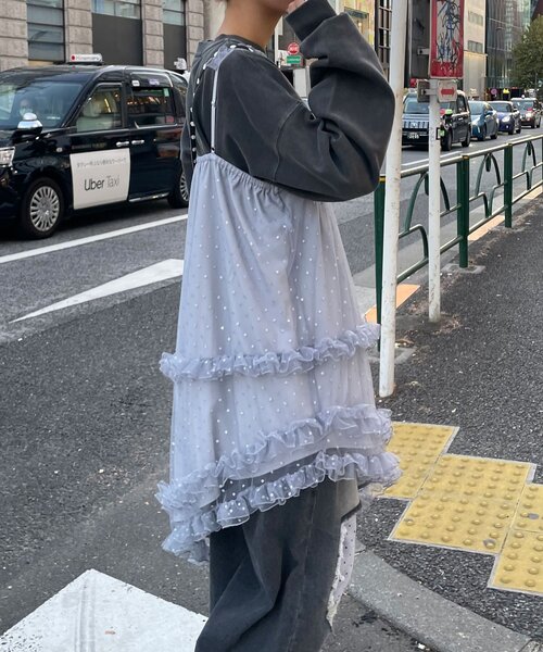 CIAOPANIC（チャオパニック）の「ラメドットチュールチュニックキャミワンピース（チュニック・レディース・ブラック/アイボリー/グレー・ONE SIZE）」の13枚目の写真