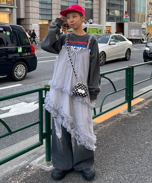 CIAOPANIC（チャオパニック）の「ラメドットチュールチュニックキャミワンピース（チュニック・レディース・ブラック/アイボリー/グレー・ONE SIZE）」の15枚目の写真