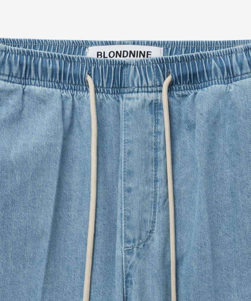 BLOND9(ブロンドナイン)の「サマー バンディング ワイドデニムパンツ_ブリーチブルー(デニムパンツ・レディース・その他・LARGE/MEDIUM/SMALL/X-LARGE)」の6枚目の写真