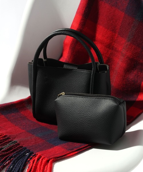 GEORGE'S（ジョージズ）の「ポーチ付きミニハンドBAG（ハンドバッグ・レディース・ブラック/ブラウン・FREE）」の2枚目の写真