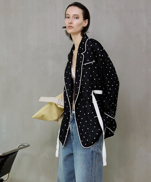 MAISON SPECIAL(メゾンスペシャル)の「Pajama Shirt Jacket/パジャマシャツジャケット(テーラードジャケット・レディース・ブラック/ブルー/グリーン・FREE)」の6枚目の写真