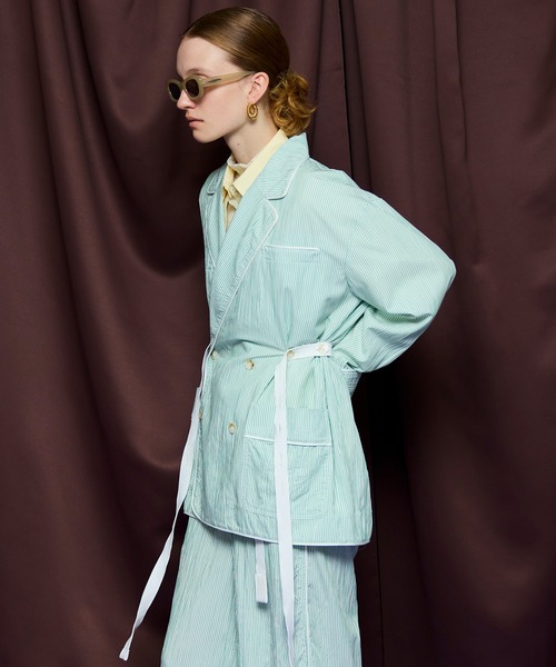 MAISON SPECIAL(メゾンスペシャル)の「Pajama Shirt Jacket/パジャマシャツジャケット(テーラードジャケット・レディース・ブラック/ブルー/グリーン・FREE)」の13枚目の写真