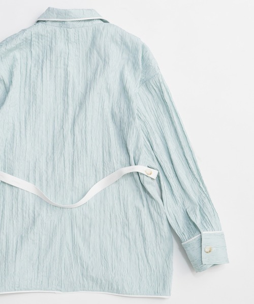 MAISON SPECIAL(メゾンスペシャル)の「Pajama Shirt Jacket/パジャマシャツジャケット(テーラードジャケット・レディース・ブラック/ブルー/グリーン・FREE)」の21枚目の写真