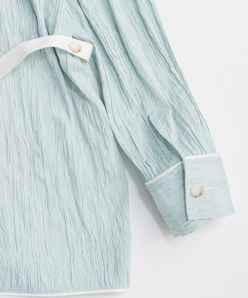 MAISON SPECIAL(メゾンスペシャル)の「Pajama Shirt Jacket/パジャマシャツジャケット(テーラードジャケット・レディース・ブラック/ブルー/グリーン・FREE)」の22枚目の写真