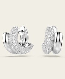 SWAROVSKI（スワロフスキー）の「【公式】【スワロフスキー】Dextera フープピアス, ラウンドカット, ミニ, ホワイト, ロジウム・プレーティング（バングル/リストバンド）」