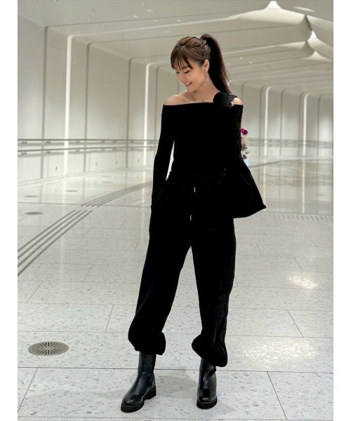 Day and Grade(デイアンドグレイド)の「【Shihoセレクト】裏起毛立体カーブパンツ / ストレッチ・スウェットパンツ(スウェットパンツ・レディース・ネイビー/グレー/ブラック・FREE)」の5枚目の写真