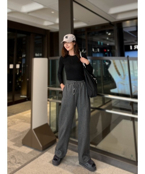 Day and Grade(デイアンドグレイド)の「【Shihoセレクト】裏起毛立体カーブパンツ / ストレッチ・スウェットパンツ(スウェットパンツ・レディース・ネイビー/グレー/ブラック・FREE)」の18枚目の写真