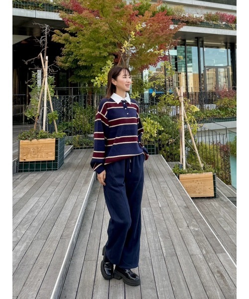 セール】【Shihoセレクト】裏起毛立体カーブパンツ（スウェットパンツ