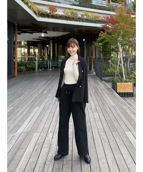 Day and Grade(デイアンドグレイド)の「【Shihoセレクト】裏起毛立体カーブパンツ / ストレッチ・スウェットパンツ(スウェットパンツ・レディース・ネイビー/グレー/ブラック・FREE)」の9枚目の写真