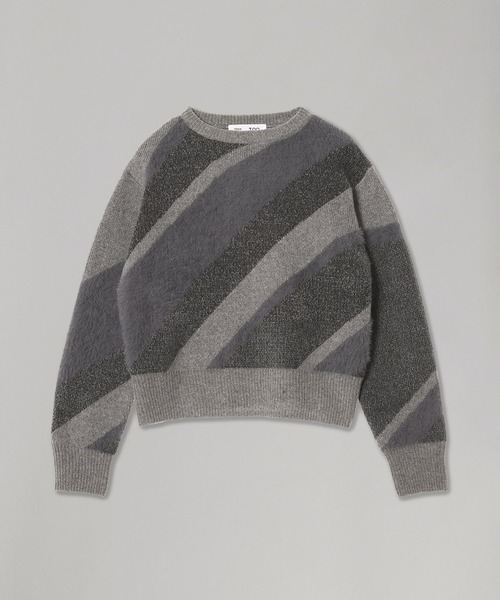 TOGA PULLA（トーガ　プルラ）の「TOGA PULLA Regimental knit pullover TZ252-XN965（ニット/セーター・レディース・ブラック/グレー・SMALL）」の2枚目の写真