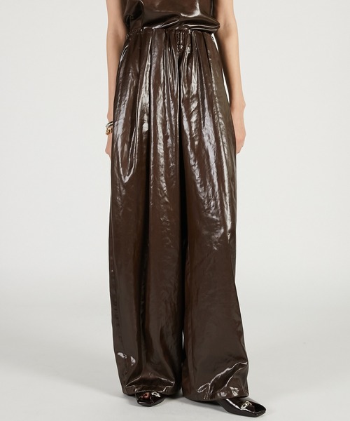 PRANK PROJECT（プランクプロジェクト）の「【2026Spring Pre-Order】レザーサテンパンツ / Leather Satin Pants（その他パンツ・レディース・ブラック/ブラウン・36/38）」の2枚目の写真