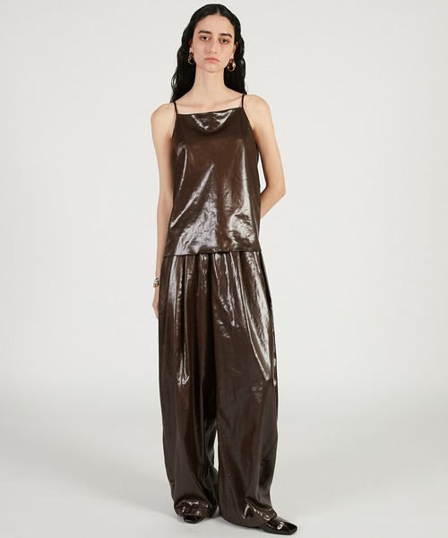 PRANK PROJECT（プランクプロジェクト）の「【2026Spring Pre-Order】レザーサテンパンツ / Leather Satin Pants（その他パンツ・レディース・ブラック/ブラウン・36/38）」の4枚目の写真