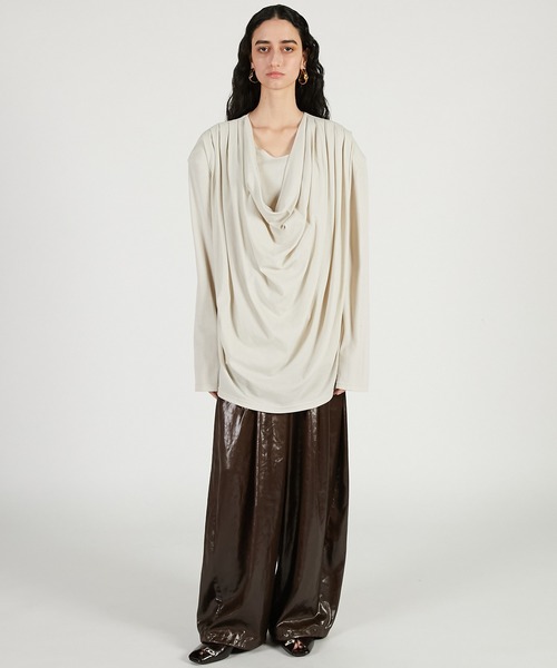 PRANK PROJECT（プランクプロジェクト）の「【2026Spring Pre-Order】レザーサテンパンツ / Leather Satin Pants（その他パンツ・レディース・ブラック/ブラウン・36/38）」の5枚目の写真