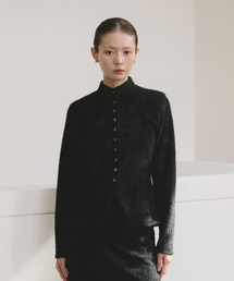 COC HALF NECK CARDIGAN BLACK