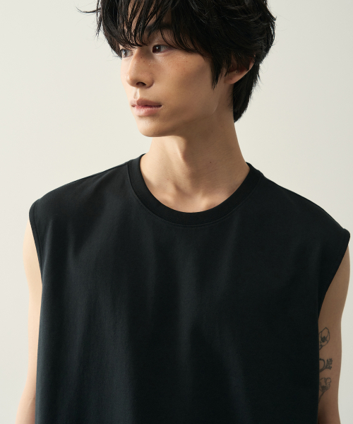 ROTEMBER（ローテンバー）の「プレミアムコットンレイヤードスリーブレス[ブラック]（Tシャツ/カットソー・メンズ・その他・MEDIUM/LARGE/X-LARGE）」の2枚目の写真