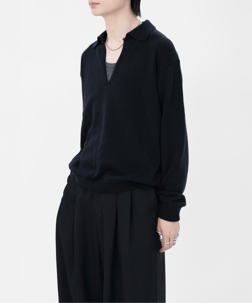 LAPIIS（ラピス）の「COTTON CASHMERE SKIPPER KNIT（ニット/セーター・メンズ・ブラック/グレー/ブラウン・MEDIUM/LARGE）」の11枚目の写真