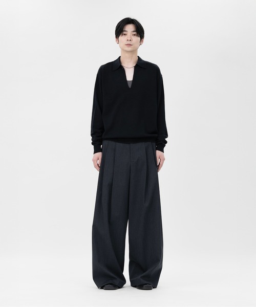 LAPIIS（ラピス）の「COTTON CASHMERE SKIPPER KNIT（ニット/セーター・メンズ・ブラック/グレー/ブラウン・MEDIUM/LARGE）」の14枚目の写真