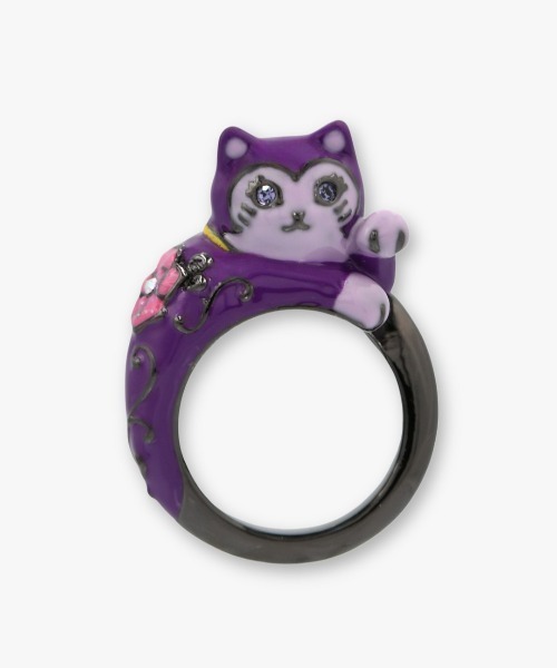 ANNA SUI(アナスイ)の「招き猫モチーフ リング(リング・レディース・パープル/ホワイト・L/LL)」の1枚目の写真
