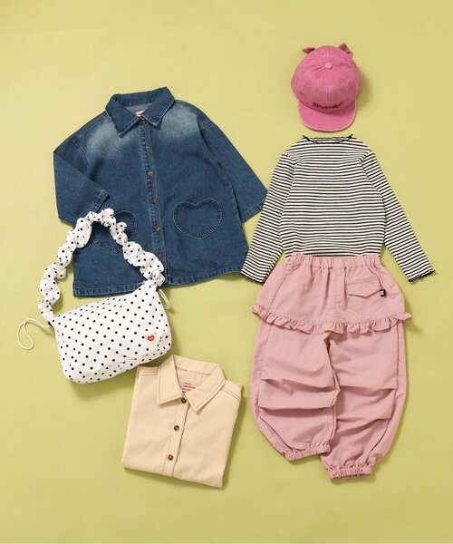 BREEZE(ブリーズ)の「ハートポケットシャツワンピース(ワンピース・キッズ・ベージュ/ブルー・80/90/100/110/120/130/140)」の7枚目の写真