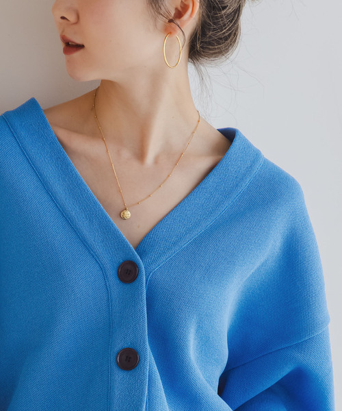 Noble（ノーブル）の「ファインハニカムVネックカーディガン（カーディガン/ボレロ・レディース・ブルー系その他/アイボリー/チャコールグレー・FREE）」の15枚目の写真