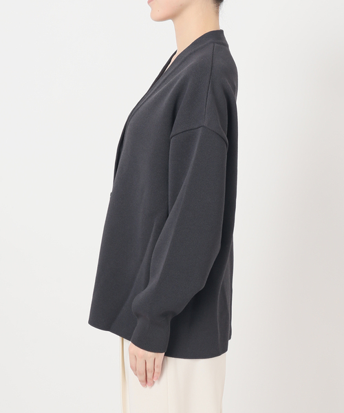 Noble（ノーブル）の「ファインハニカムVネックカーディガン（カーディガン/ボレロ・レディース・ブルー系その他/アイボリー/チャコールグレー・FREE）」の4枚目の写真