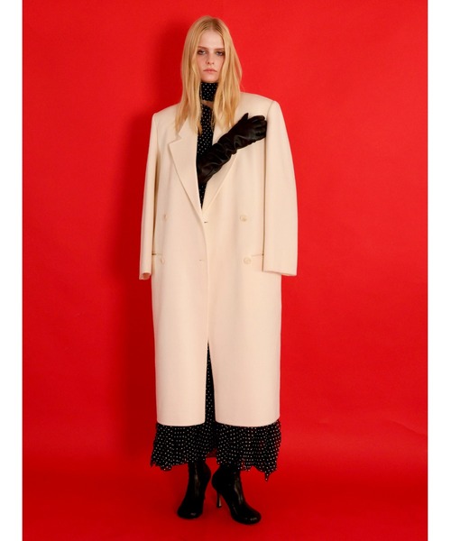 AMOMMA（アモマ）の「CASHMERE PADDED LONG COAT（チェスターコート・レディース・アイボリー・FREE）」の3枚目の写真