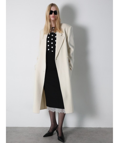 AMOMMA（アモマ）の「CASHMERE PADDED LONG COAT（チェスターコート・レディース・アイボリー・FREE）」の5枚目の写真