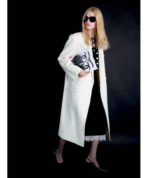 AMOMMA（アモマ）の「CASHMERE PADDED LONG COAT（チェスターコート・レディース・アイボリー・FREE）」の7枚目の写真