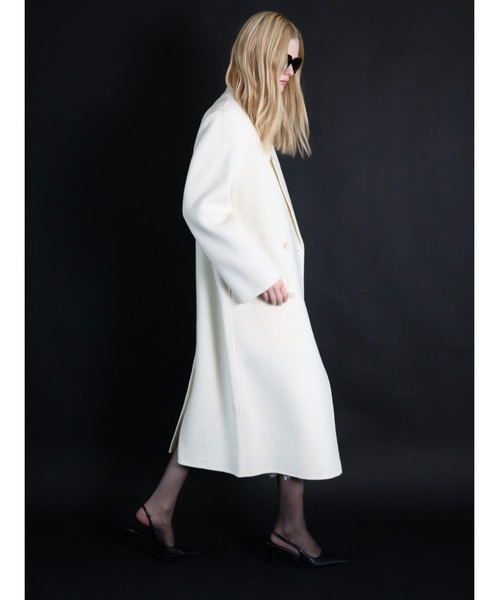 AMOMMA（アモマ）の「CASHMERE PADDED LONG COAT（チェスターコート・レディース・アイボリー・FREE）」の9枚目の写真