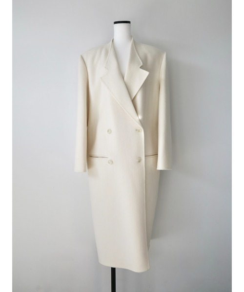 AMOMMA（アモマ）の「CASHMERE PADDED LONG COAT（チェスターコート・レディース・アイボリー・FREE）」の10枚目の写真