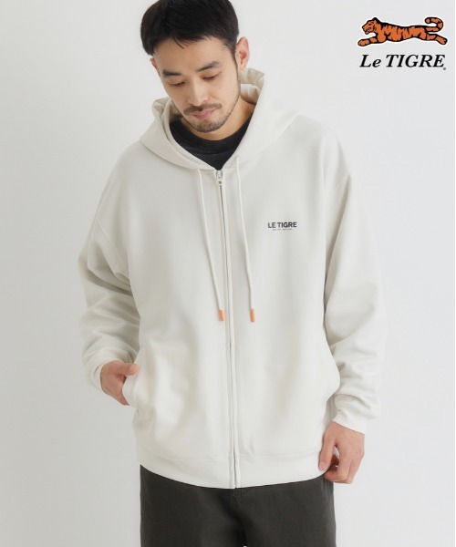 Right-on（ライトオン）の「Le TIGRE(ルティグレ)【メンズ】ダンボールロゴフルジップパーカー（パーカー・メンズ・ブラック/キナリ/ダークグレー・S/L/XL/M）」の21枚目の写真