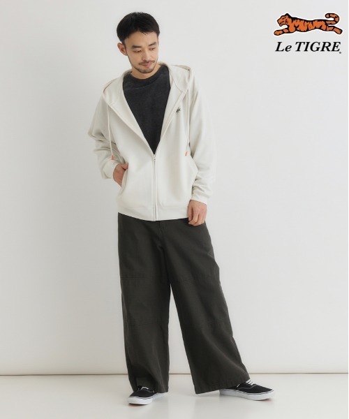 Right-on（ライトオン）の「Le TIGRE(ルティグレ)【メンズ】ダンボールロゴフルジップパーカー（パーカー・メンズ・ブラック/キナリ/ダークグレー・S/L/XL/M）」の18枚目の写真
