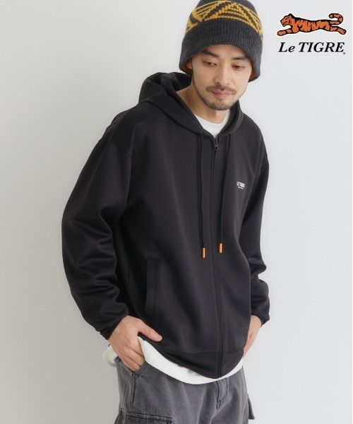 Right-on（ライトオン）の「Le TIGRE(ルティグレ)【メンズ】ダンボールロゴフルジップパーカー（パーカー・メンズ・ブラック/キナリ/ダークグレー・S/L/XL/M）」の14枚目の写真