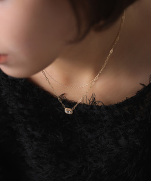 オーバルモチーフ*ダイヤネックレス K10（ネックレス）｜Lilas（リラ