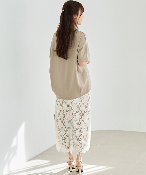 LAVEANGE(ラビアンジェ)の「【好機能シリーズ】接触冷感・吸水速乾|スキッパーパールプルオーバー(Tシャツ/カットソー・レディース・ベージュ/ネイビー/ブラック・4L/3L/LL/M/5L)」の18枚目の写真