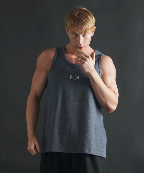 PHERMENON（フェルメノン）の「スタンダードロゴ切替ノースリーブ - ブルーグレー（Tシャツ/カットソー・メンズ・その他・2/1）」の6枚目の写真