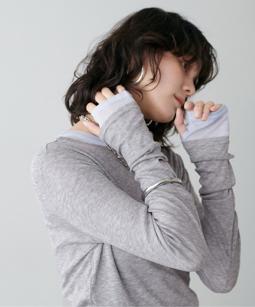 LARUTA（ラルータ）の「【LARUTA】シアバター加工シアークルーネックプルオーバー（Tシャツ/カットソー・レディース・オフホワイト/サックスブルー/ブラック/イエロー/ライトグレー・FREE）」の16枚目の写真