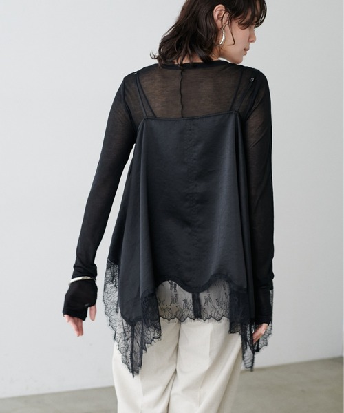 LARUTA（ラルータ）の「【LARUTA】シアバター加工シアークルーネックプルオーバー（Tシャツ/カットソー・レディース・オフホワイト/サックスブルー/ブラック/イエロー/ライトグレー・FREE）」の14枚目の写真