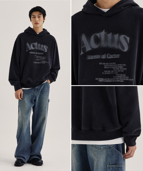KIIMUIR(キミュア)の「ピグメントACTUSフードパーカー_チャコール(パーカー・レディース・チャコール・MEDIUM/LARGE/SMALL)」の5枚目の写真