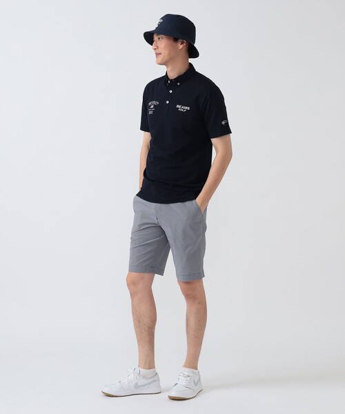 BEAMS GOLF(ビームスゴルフ)の「PURPLE LABEL / BROOKLYN ブロック型ジャカード ポロシャツ(ポロシャツ・レディース・ホワイト/ネイビー/ベージュ・MEDIUM/SMALL/X-LARGE/LARGE)」の8枚目の写真