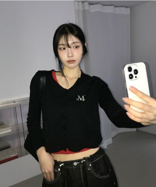 MUCENT(ムセント)の「シグニチャーハートレタリングバックロゴデニムパンツ 男女共用(デニムパンツ・レディース・ブラック・FREE)」の4枚目の写真
