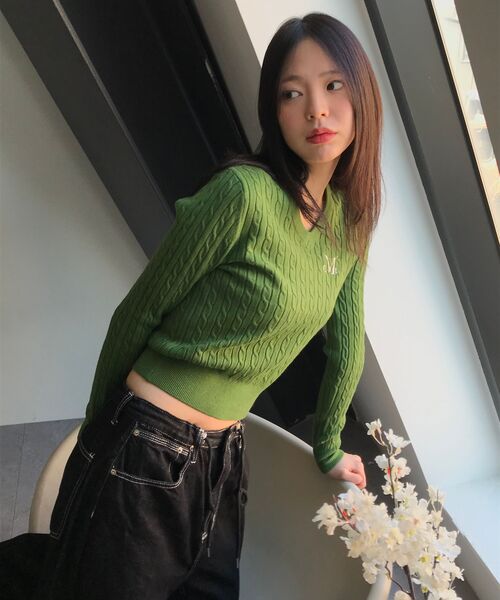 MUCENT(ムセント)の「シグニチャーハートレタリングバックロゴデニムパンツ 男女共用(デニムパンツ・レディース・ブラック・FREE)」の3枚目の写真