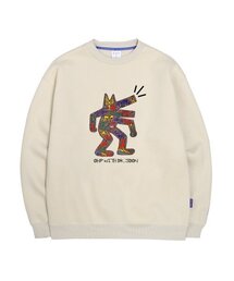 OHP x DK.JOON キスヘリングドッグ 裏起毛 スウェット