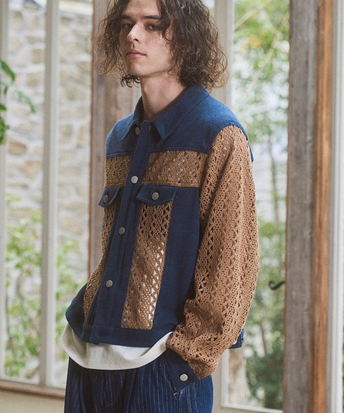 Lace docking G-jumper/レースドッキング Gジャン（デニムジャケット