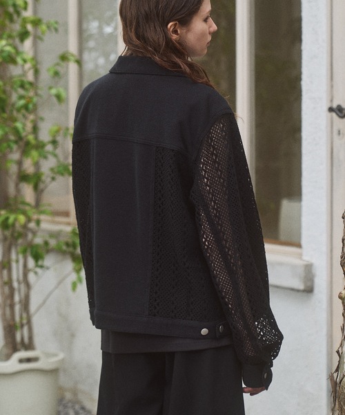 CASPER JOHN(キャスパージョン)の「Lace docking G-jumper/レースドッキング Gジャン(デニムジャケット・メンズ・ブラック/ネイビー・LARGE/MEDIUM/SMALL/X-SMALL)」の4枚目の写真